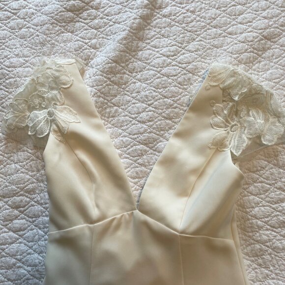 Amsale Crepe Midi Dress - Ivory - NWT - Picture 4 of 4